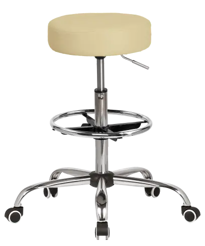 LZ 21SP EXT židle lékařská, HR sedák, kříž chrom, kruh pro nohy, ekokůže béžová